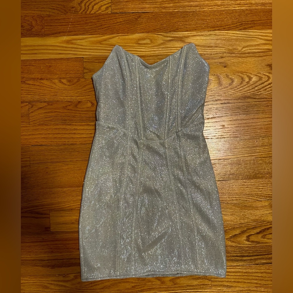 White Fox Boutique Silver Party Dress